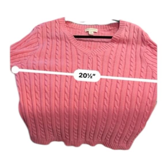 Appleseed Pink Cable Knit Cotton Sweater – Women’s XL | Cozy Soft Pullover - Picture 8 of 8
